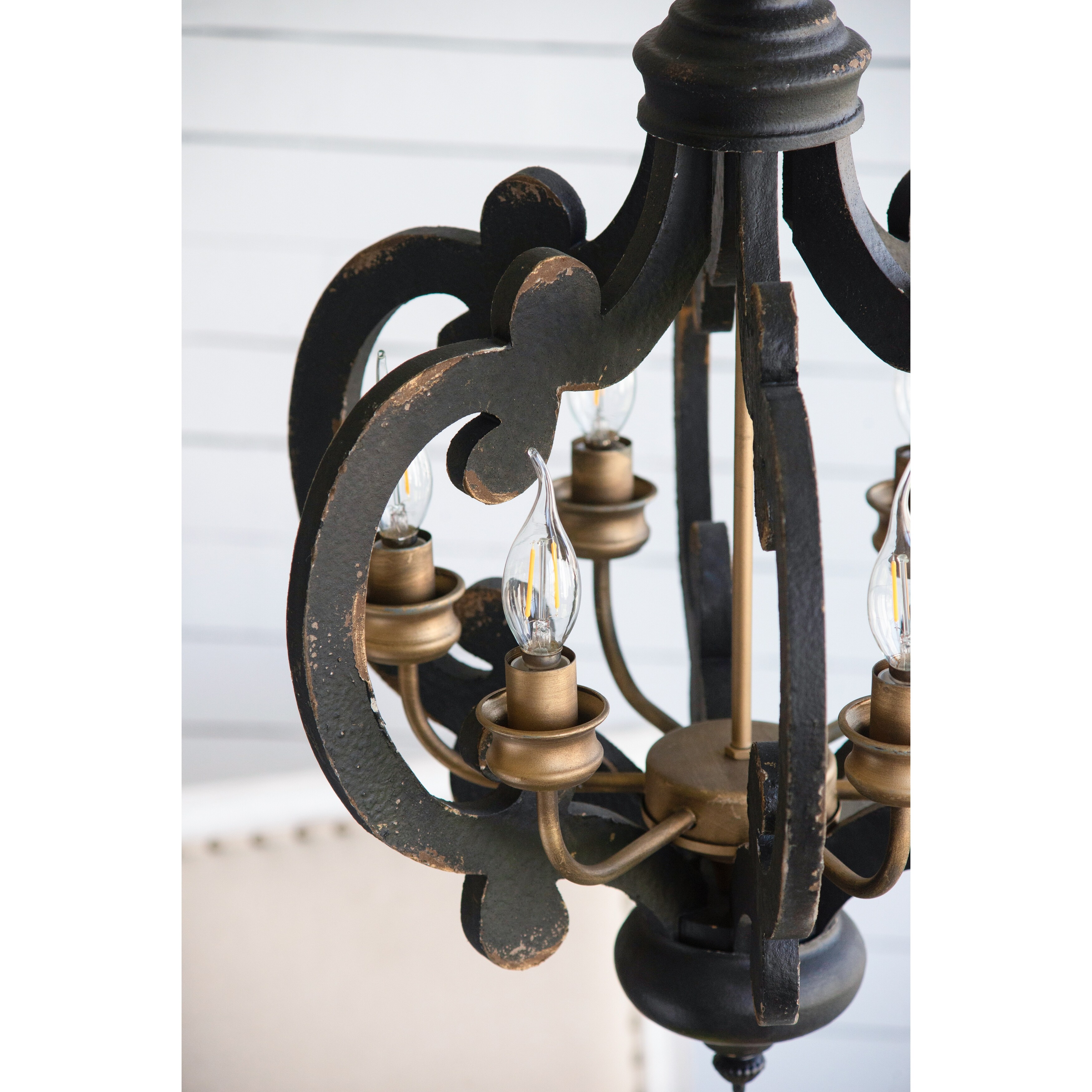 6-Light Victorian Wooden Chandelier, Kitchen Dining Room